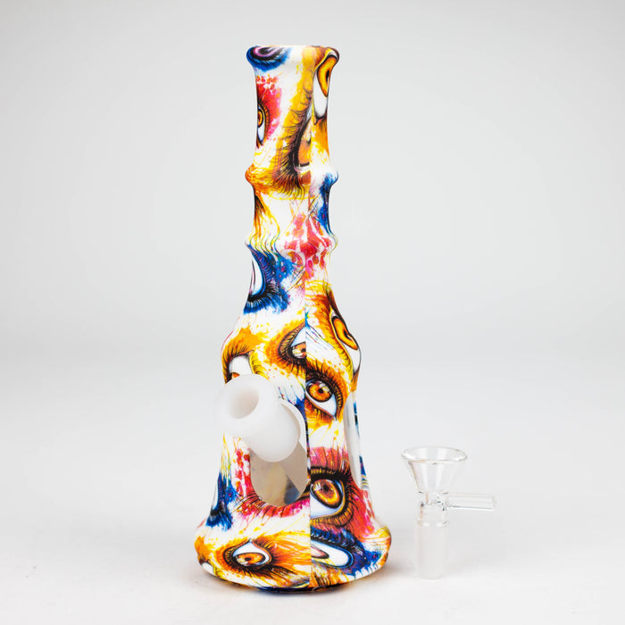 8" Silicone+Glass bong-Assorted [079B]
