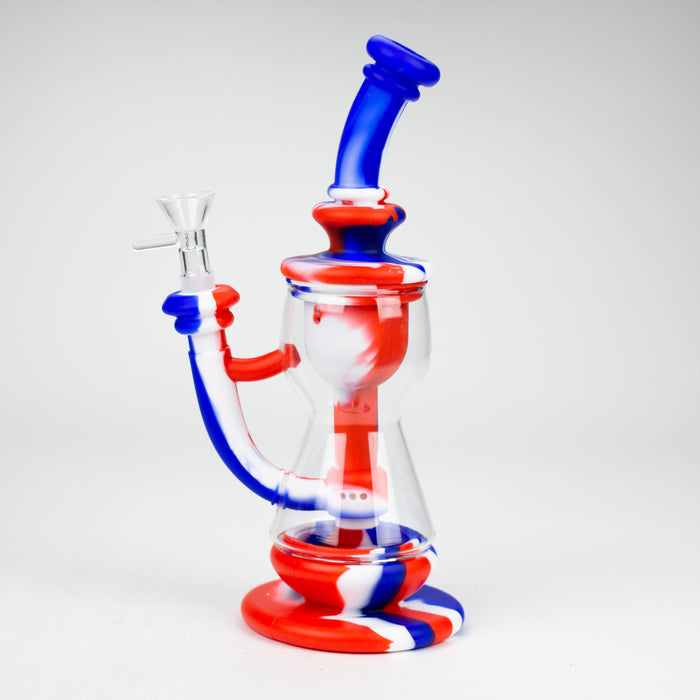 9.8" Silicone+Glass bong-Assorted [007B]