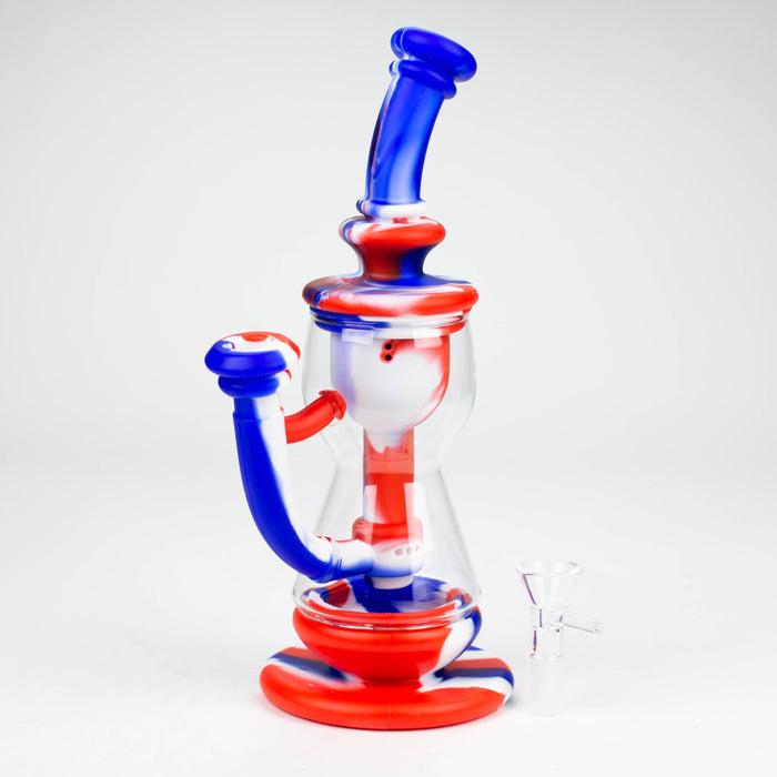 9.8" Silicone+Glass bong-Assorted [007B]