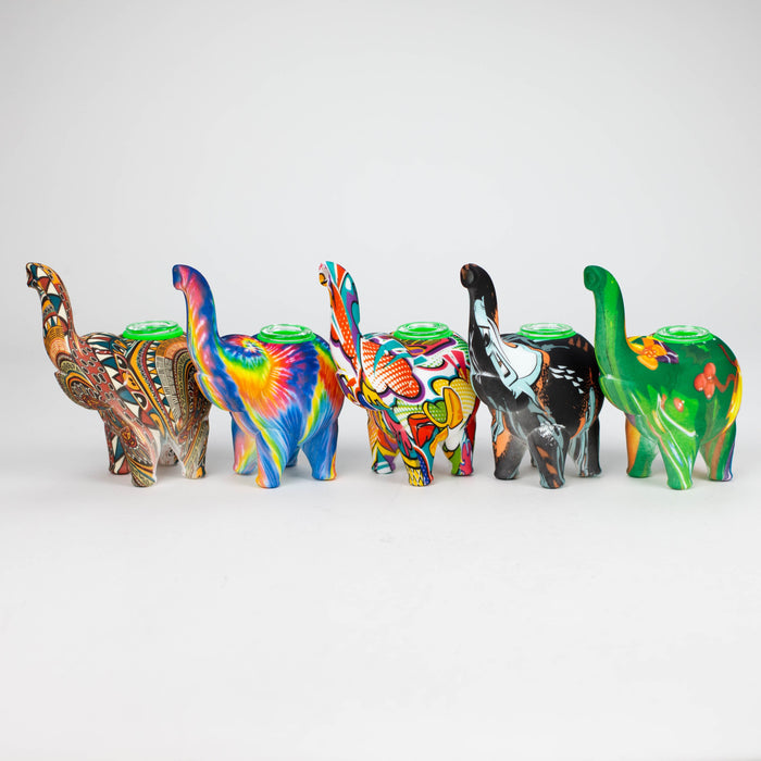 4.5" Assorted silicone elephant bubbler [079P]