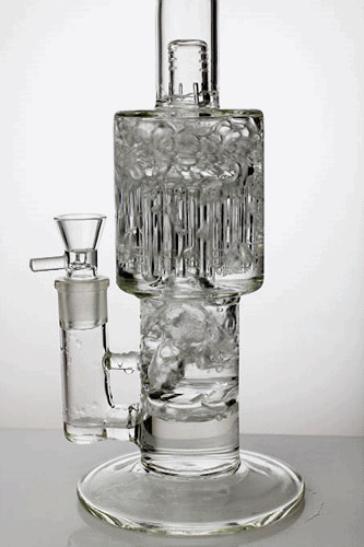13" arms percolator and disc diffused bong with a splash guard - bongoutlet.com