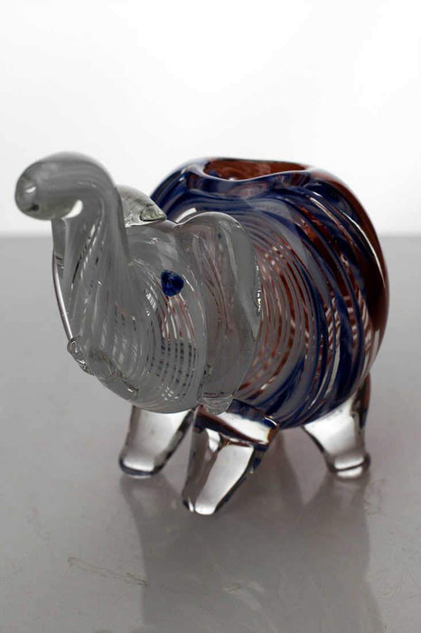 Standing elephant glass hand pipe - bongoutlet.com