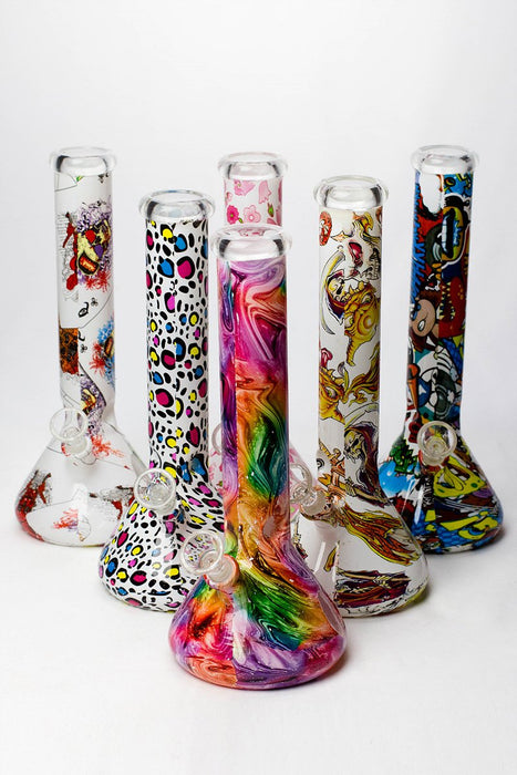 10" Graphic wrap glass water pipe