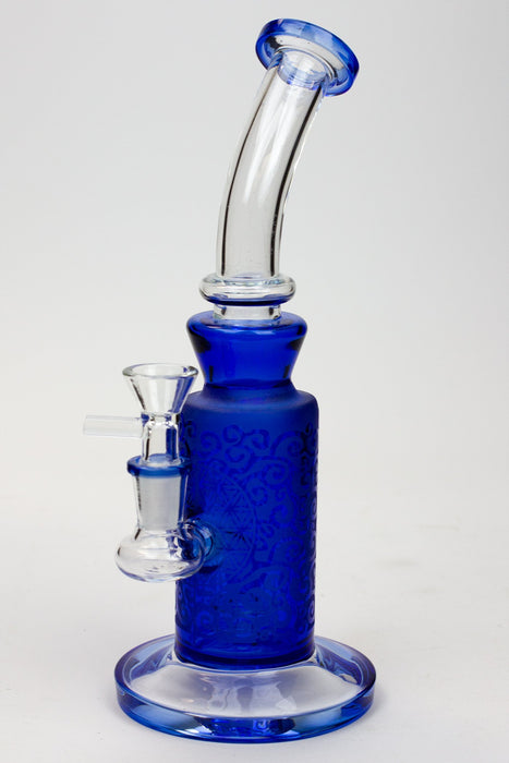 10"  2-in-1 Blue sandblast graphic bubbler