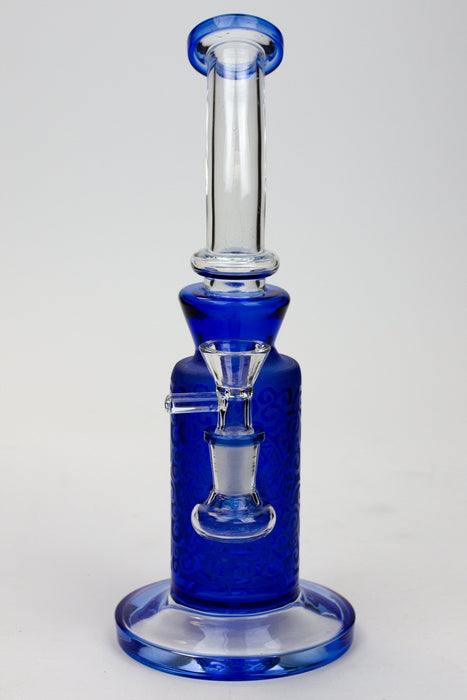 10"  2-in-1 Blue sandblast graphic bubbler