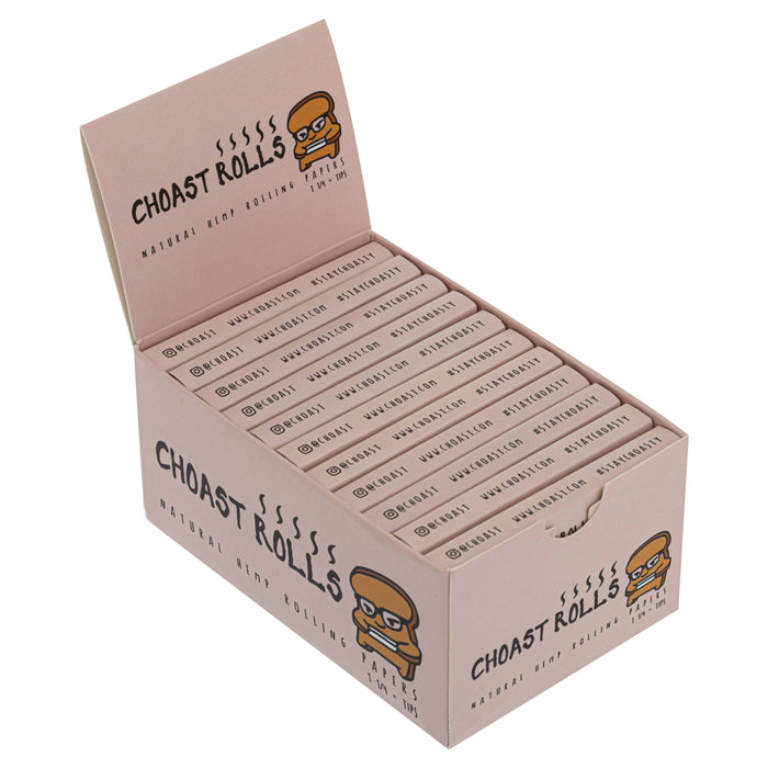 Choast Rolls - 1 1/4 Size - Natural Hemp Papers - 22 Packs Per Carton