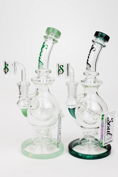 9.5" SOUL Glass 2-in-1 double glass sphere recycler