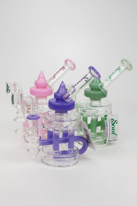7" SOUL Glass 2-in-1 Double deck recycler bong