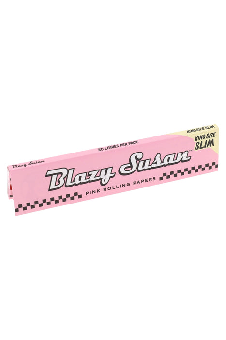Blazy Susan King Size Slim Pink Rolling Papers – 50-Count Display