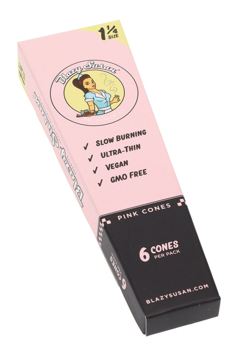 Blazy Susan 1¼ Pre-Rolled Cones Display – Pink or Purple – 21 Packs