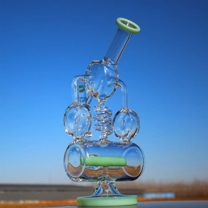 Recycler Style Inline Percolator Bong with Spring Body Shape