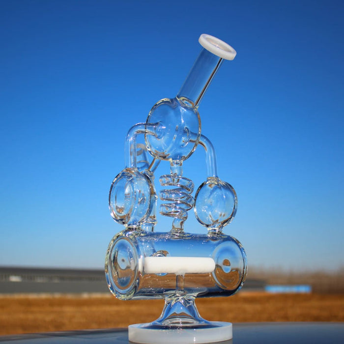 Recycler Style Inline Percolator Bong with Spring Body Shape