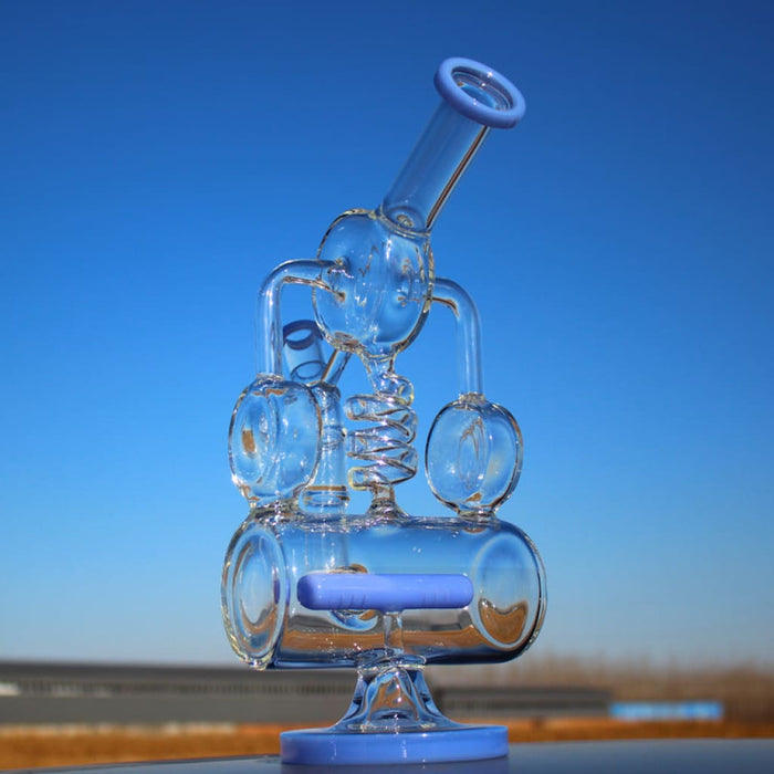Recycler Style Inline Percolator Bong with Spring Body Shape