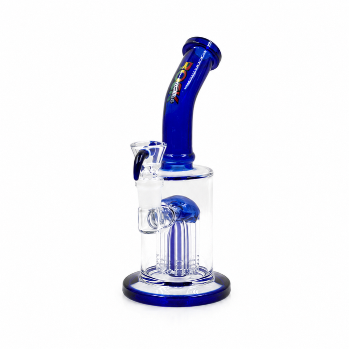 Cobalt Contour 8" Rock Glass Tree Perc Bong
