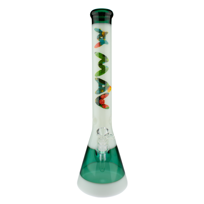 18" Cactus Teal & White Beaker Bong