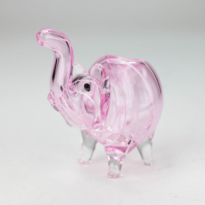5" Standing elephant color glass hand pipe