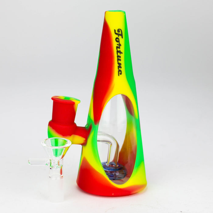 Fortune | 6.5" Multi-color Cone silicone water bong-Assorted [SP1049Q]