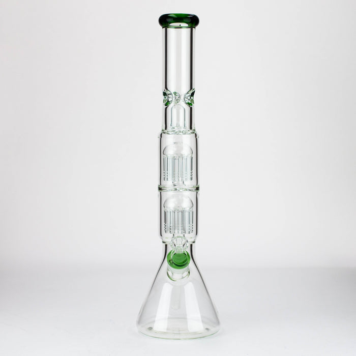 19" Dual 8 arms perc, with splash guard 7mm glass water bong [G11135]
