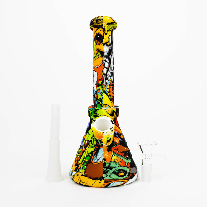 8" Silicone Bong With Assorted Graphics  [7050121B]