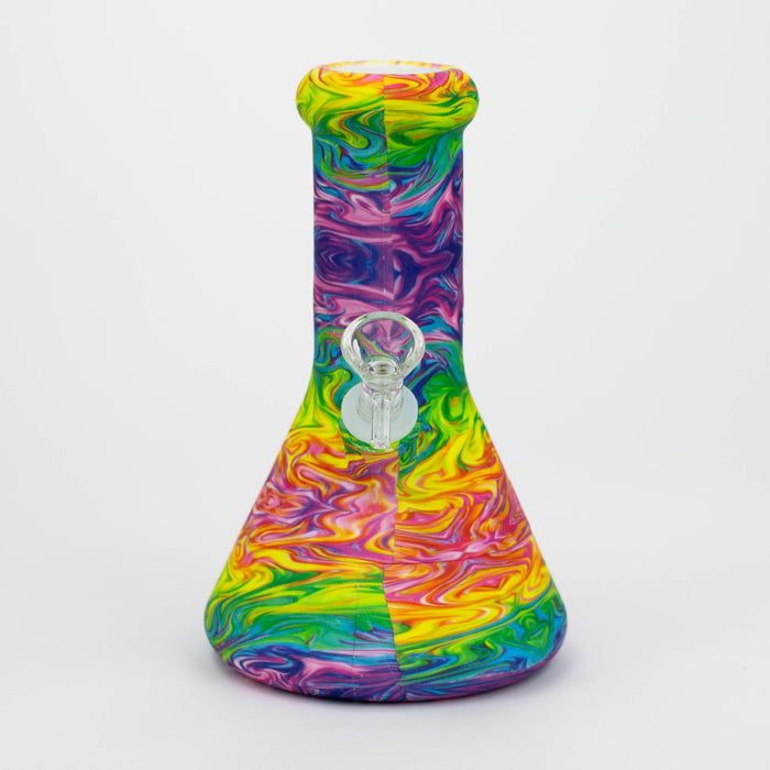 8" Silicone Bong With Assorted Graphics [7050094B]