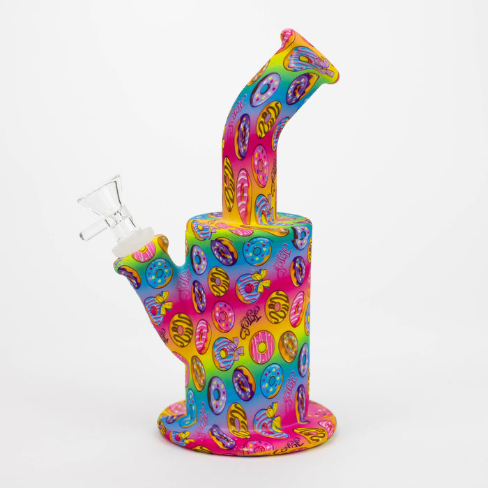 9" Silicone Bong With Assorted Graphics [7050067B]
