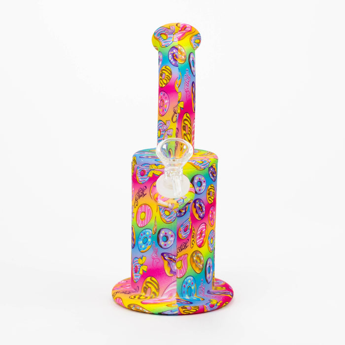 9" Silicone Bong With Assorted Graphics [7050067B]