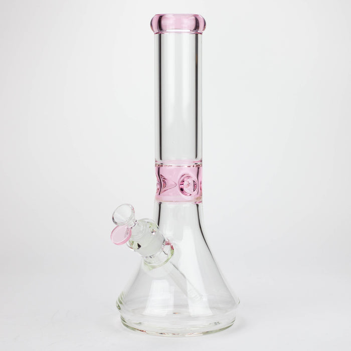 14" Color accented 7 mm glass water bong [BH92x]