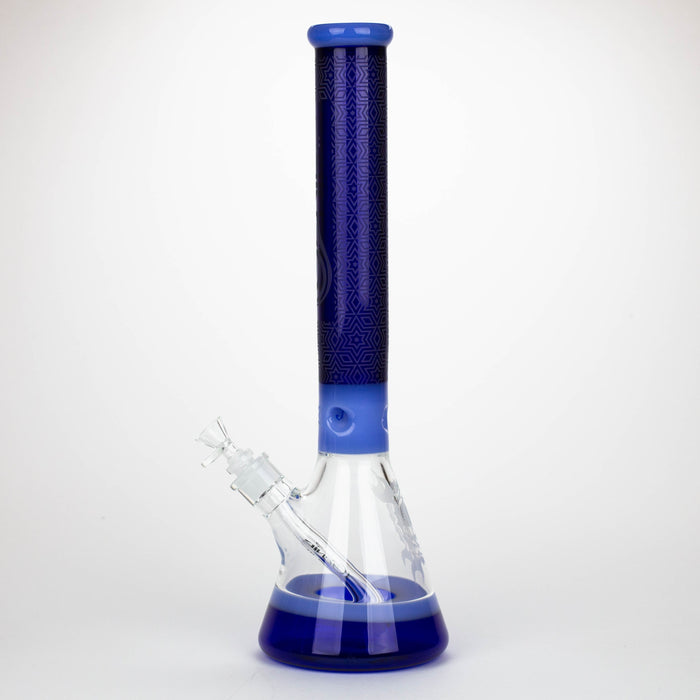 Genie | 17" sandblasted artwork tube 7 mm glass water bong [GB21006]