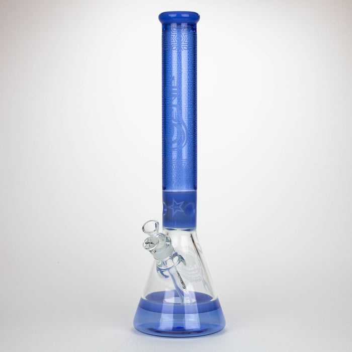 Genie | 17" sandblasted artwork tube 7 mm glass water bong [GB21006]