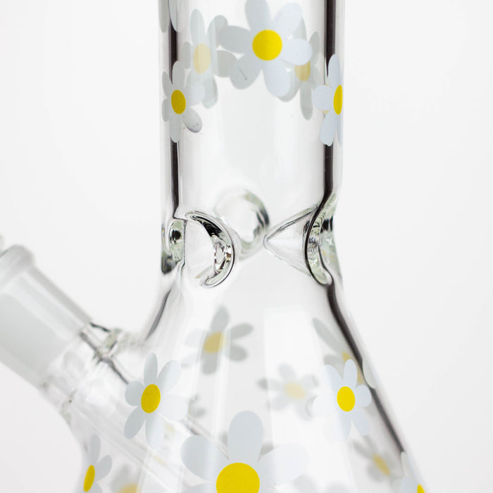 10" Glass Bong With Daisy Design [BH1063]