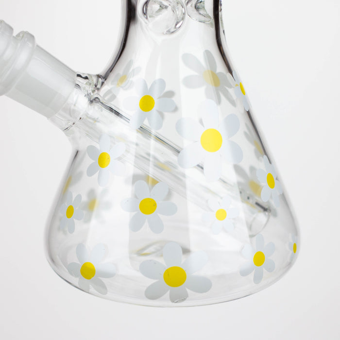 10" Glass Bong With Daisy Design [BH1063]