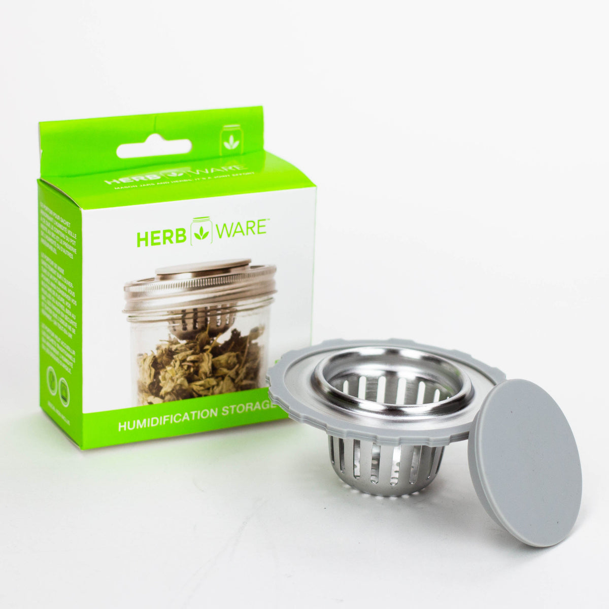 HERBWARE Mason Jar Humidity PK holder Wide Mouth — Bong