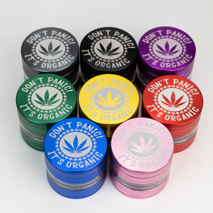 Heavy Duty Large "Don't Panic It's Organic" 4 Parts Weed Grinder Engraved in Canada