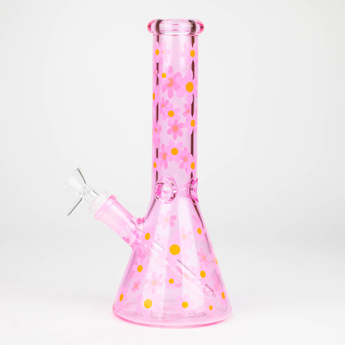 10" Color Glass Bong With Daisy Design [WP 061]