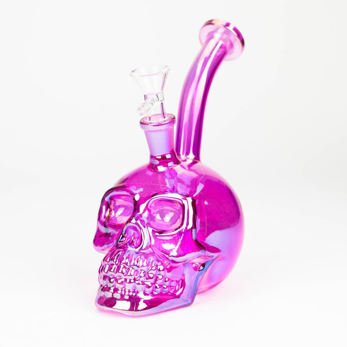 7" Skull shape Eletroplate Glass Bong [WP 045]