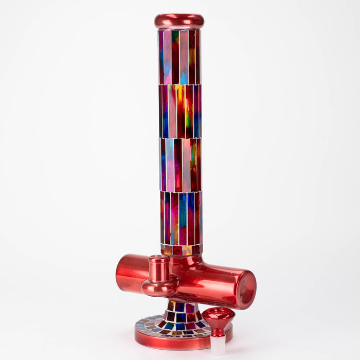 15.5" Mosaic 7mm glass bong with inline diffuser and tree arm percolator [MSAK-11]