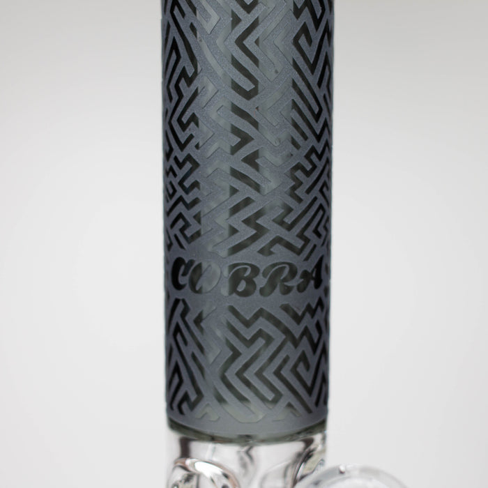 COBRA | 15" sandblasted artwork tube 7 mm glass water bong [YK04]