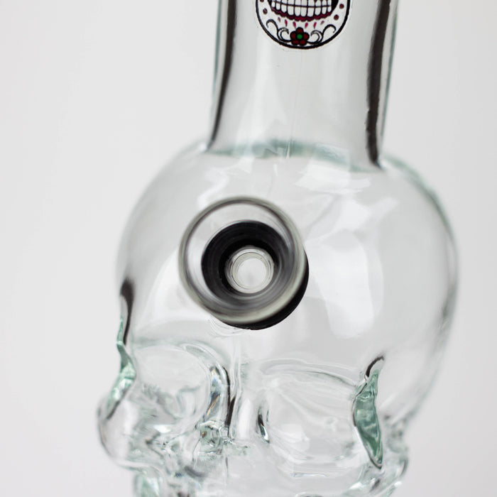 6" Mini Skull base soft glass water bong  [BS11]
