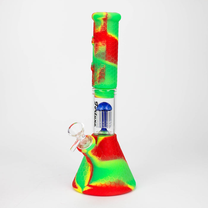 11" Silicone with glass percolator bong - Assorted[SP1060]