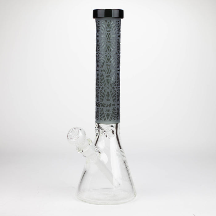 COBRA | 14" sandblasted geometric graphic 7 mm glass bong [YK08]