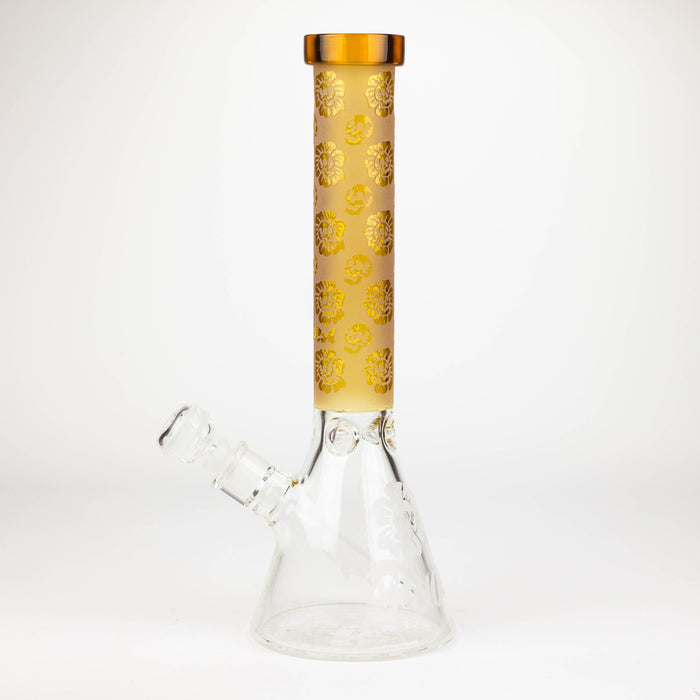 COBRA | 14" sandblasted geometric graphic 7 mm glass bong [YK07]