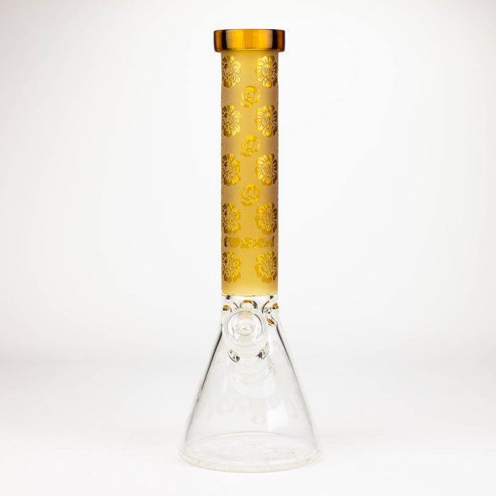 COBRA | 14" sandblasted geometric graphic 7 mm glass bong [YK07]