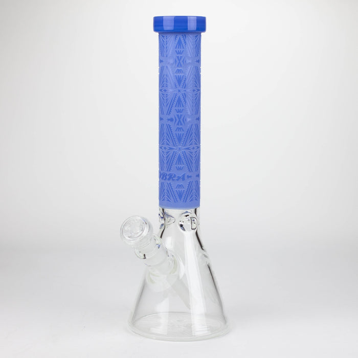 COBRA | 14" sandblasted geometric graphic 7 mm glass bong [YK08]