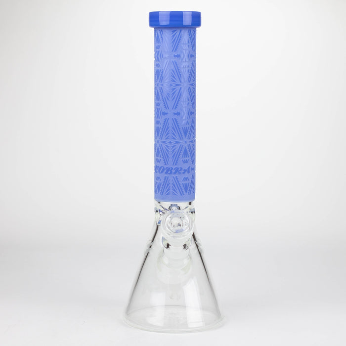 COBRA | 14" sandblasted geometric graphic 7 mm glass bong [YK08]
