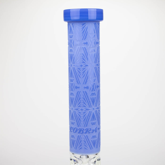 COBRA | 14" sandblasted geometric graphic 7 mm glass bong [YK08]