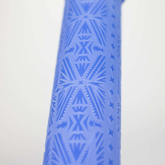 COBRA | 14" sandblasted geometric graphic 7 mm glass bong [YK08]