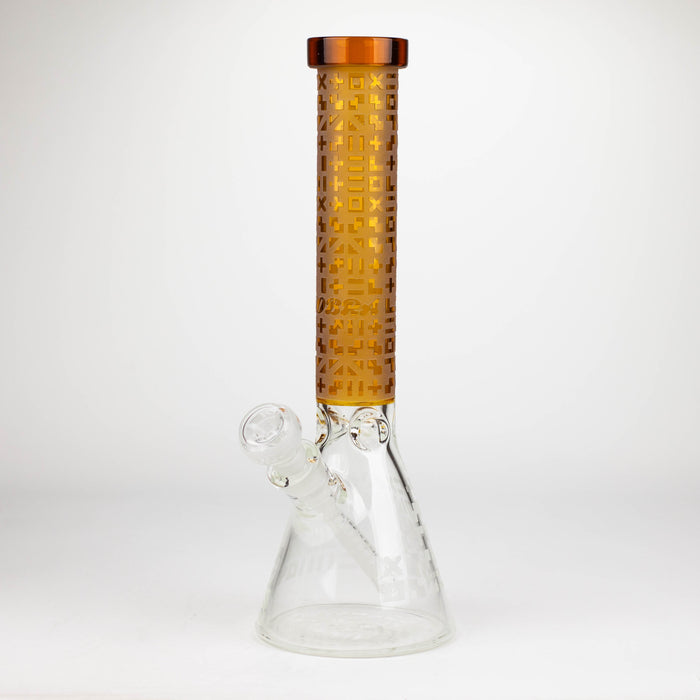 COBRA | 14" sandblasted geometric graphic 7 mm glass bong [YY02]