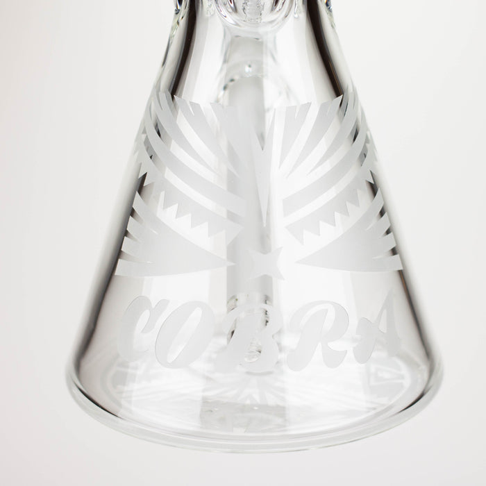 COBRA | 14" sandblasted geometric graphic 7 mm glass bong [YK08]