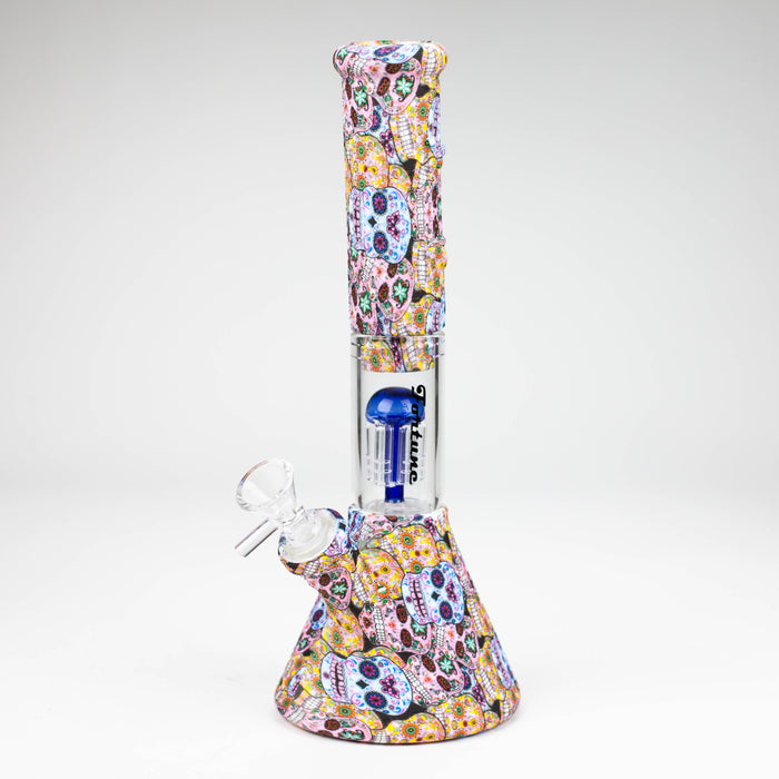 11" Graphic Silicone with glass percolator bong - Assorted [SP1060P]