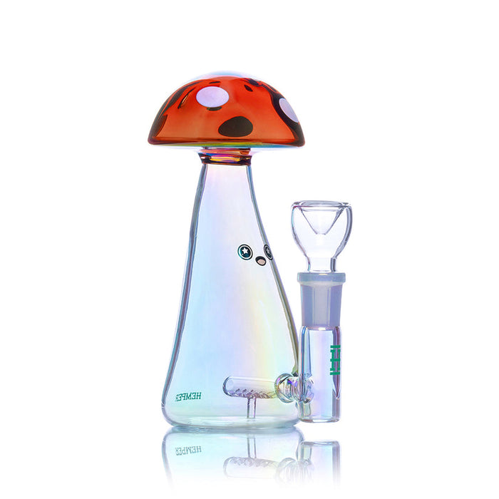 Hemper Trippy Shroom Bong – 6″ – Inline Perc – Iridescent